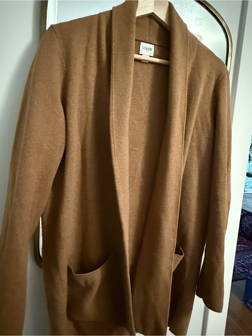 J. Crew Camel Open-Front Cardigan